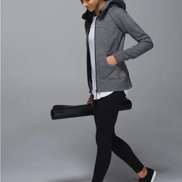 Lululemon Scuba Hoodie II in Heathered Speckled Black Size 4 - Picture 3 of 13